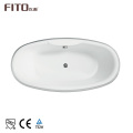 China Cheap Oval Whirlpool Center Drain Smooth Acrylic Bath Set Bathtub